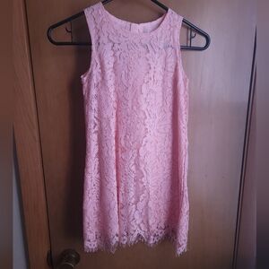 Pink Lace Sleeveless Dress
